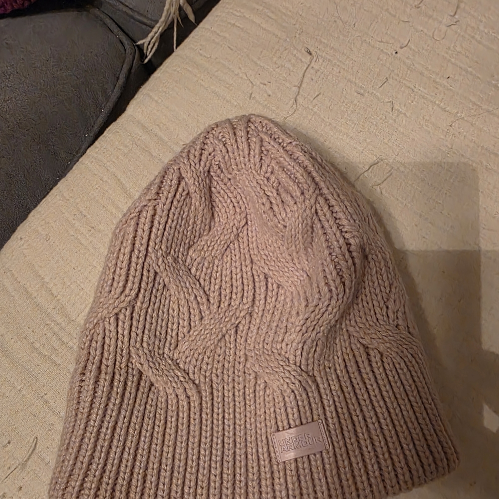 Under Armor Pretty Light Pink Knit Beanie